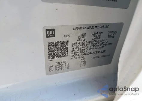 2024 Chevrolet Silverado 1500 2Wd Double Cab Standard Bed Wt from USA, damaged, VIN 1GCRAAED1RZ136622